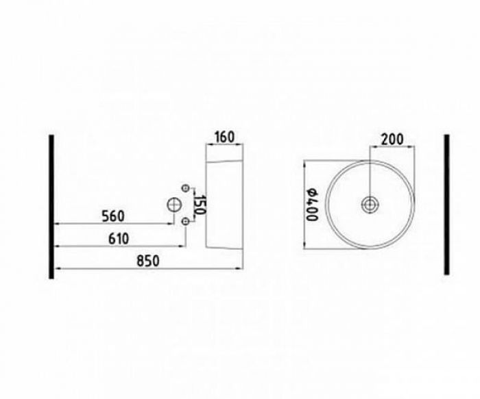 Раковина накладная (40х40) Bien Harmony HRLG04001FD0B7000