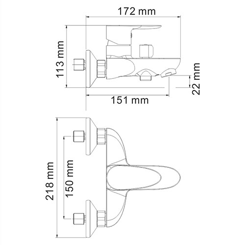 Смеситель для ванны  WasserKRAFT Leine 3501