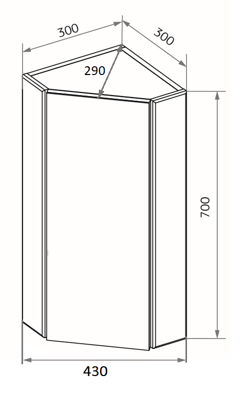 Зеркало-шкаф (43х70) 1Marka Penta 43 Ц0000005168