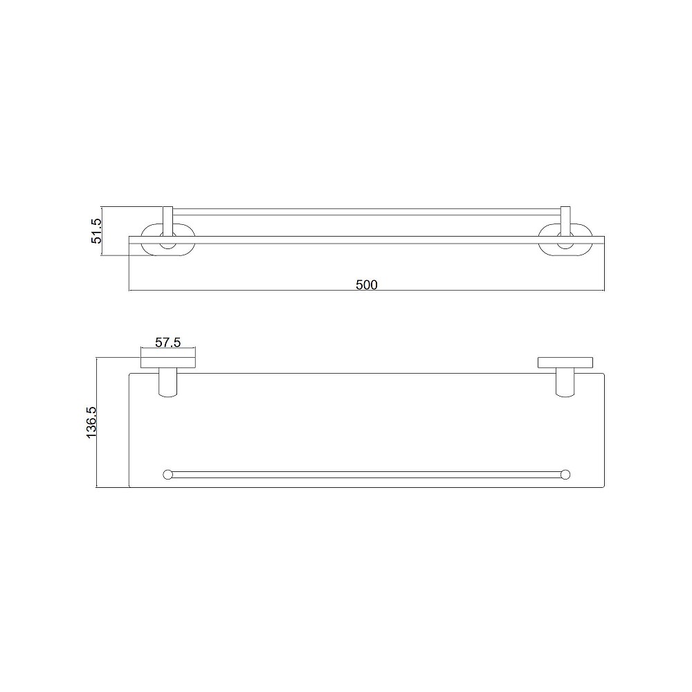 Полка стеклянная BELZ B90007, хром
