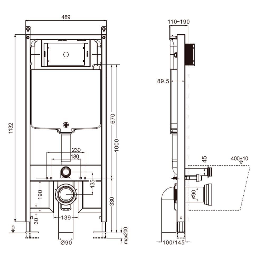 Система инсталляции для унитаза AQUAme Slim AQM4003