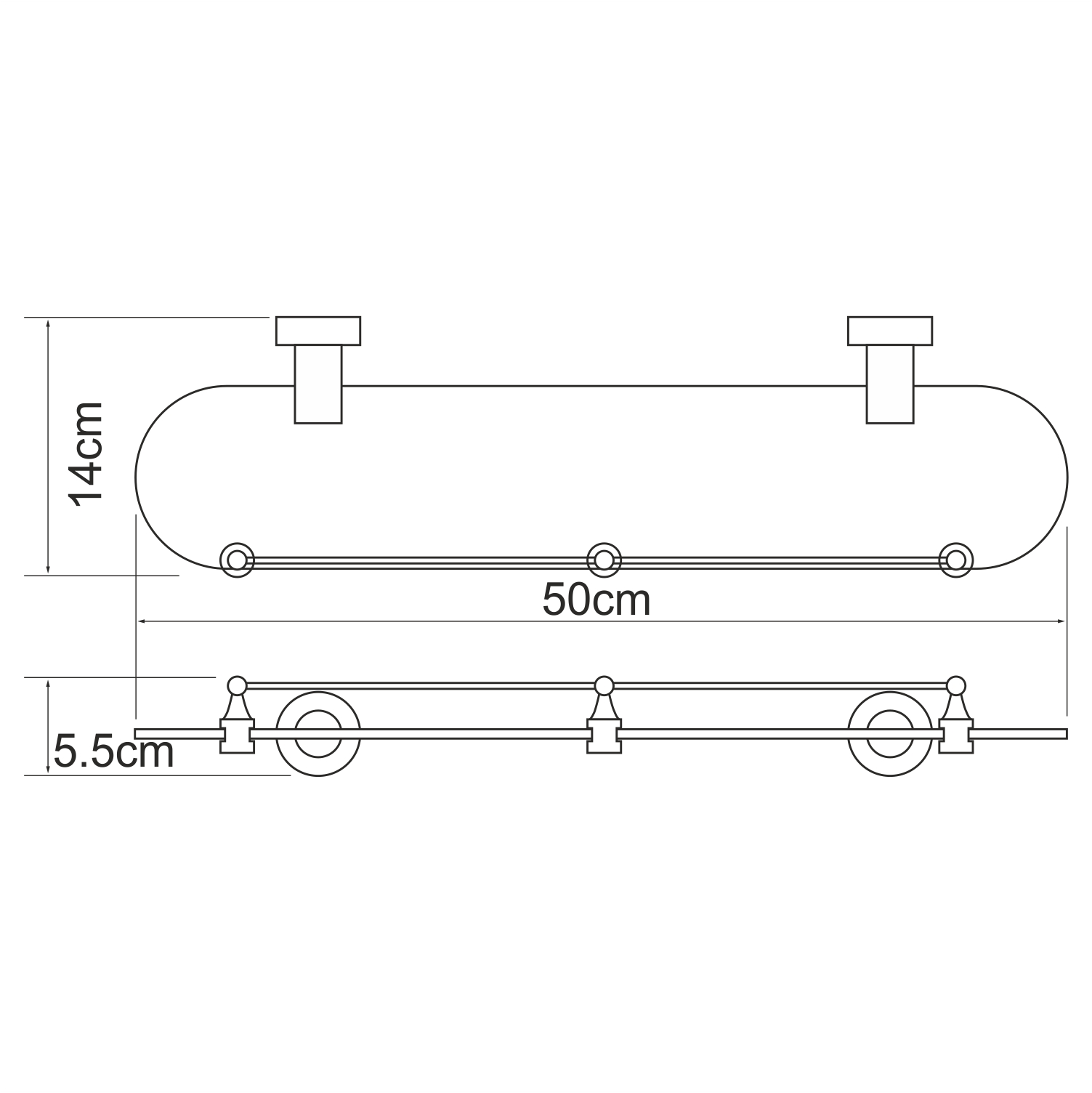 Полка стеклянная с бортиком WasserKRAFT Donau K-9444