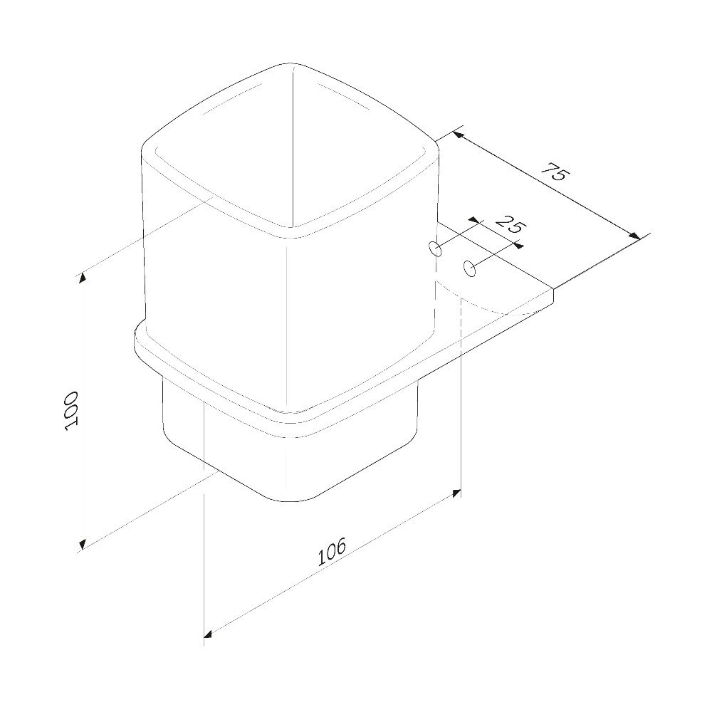 Стеклянный стакан с настенным держателем Am.Pm Inspire 2.0 A50A34300