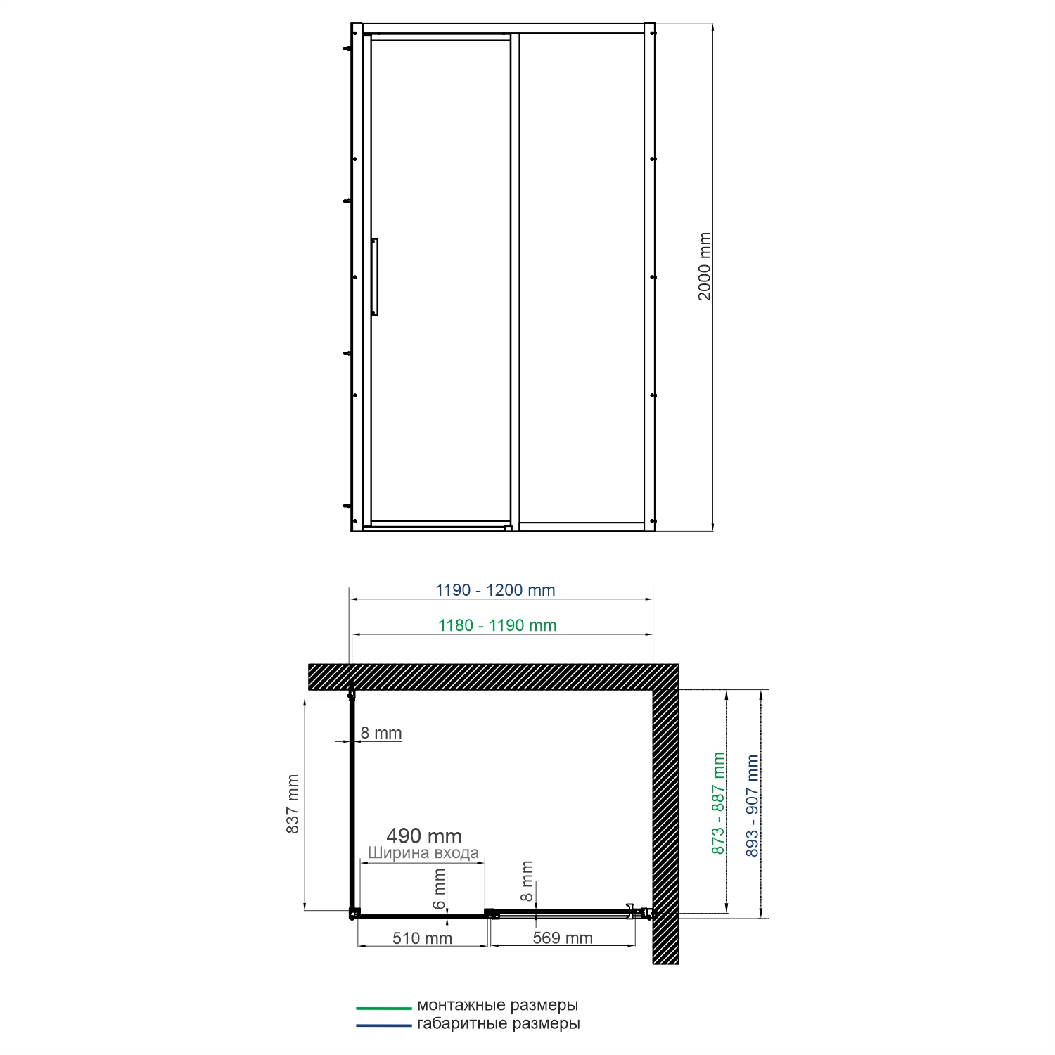 Душевой уголок (120х90) WasserKRAFT Main 32S07R