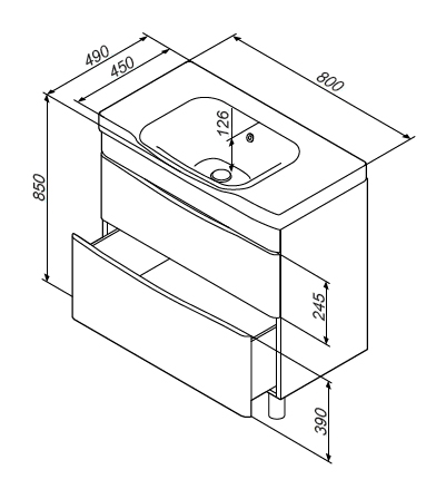 Тумба под раковину 80 Am.Pm Like M80FSX0802WG