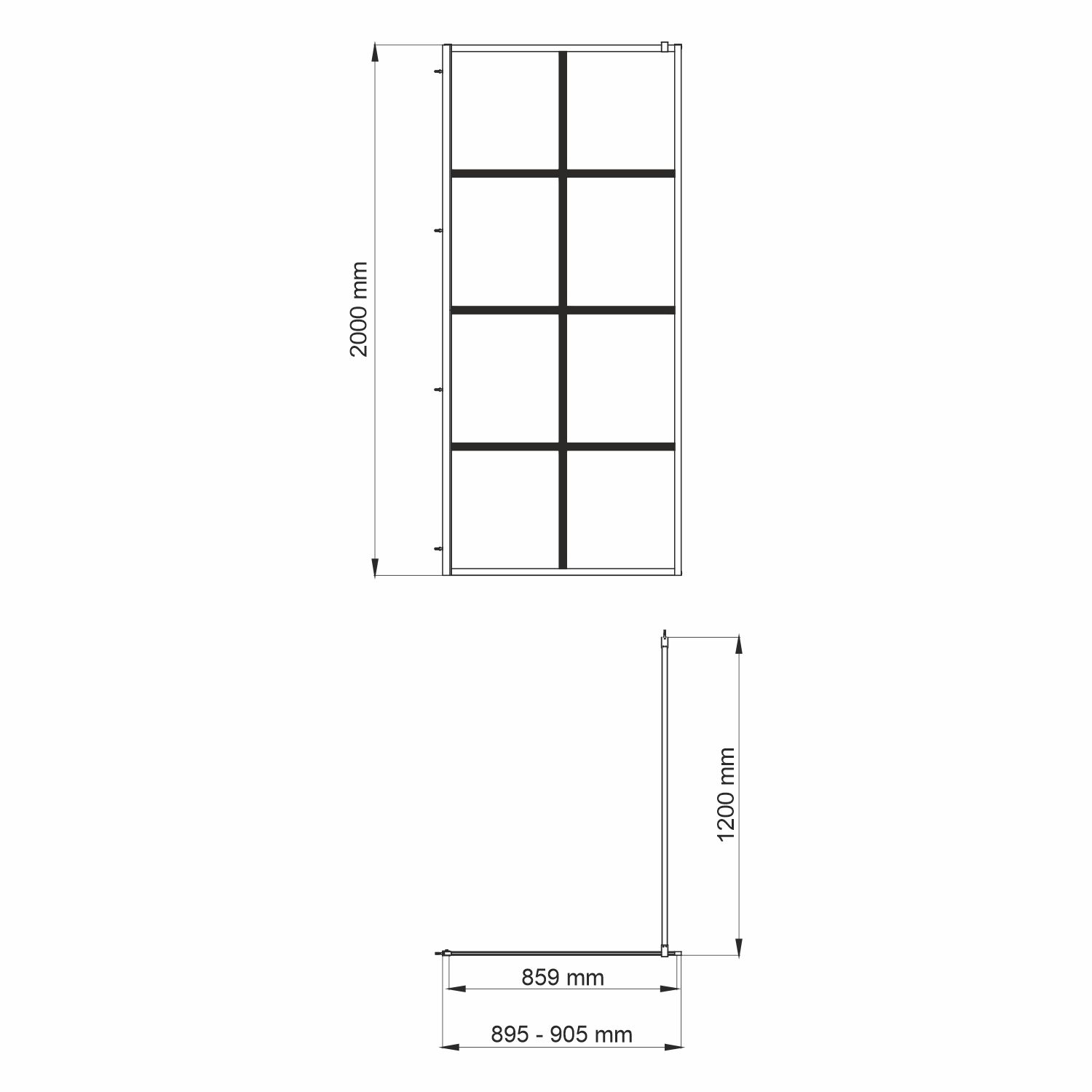Душевая перегородка (90х200) WasserKRAFT Glan 66W39