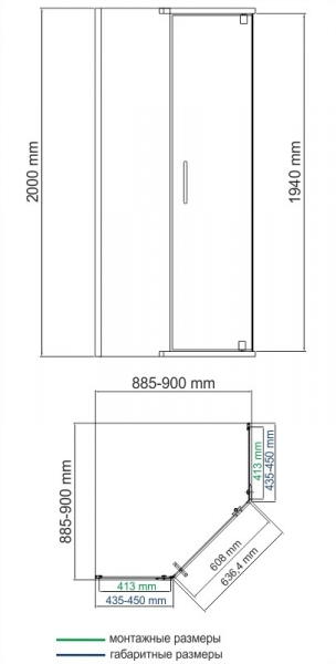 Душевой уголок (90х90) WasserKRAFT Leine 35P11