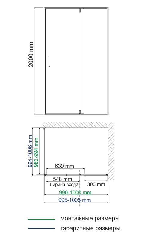 Душевой уголок (100х90) WasserKRAFT Elbe 74P22
