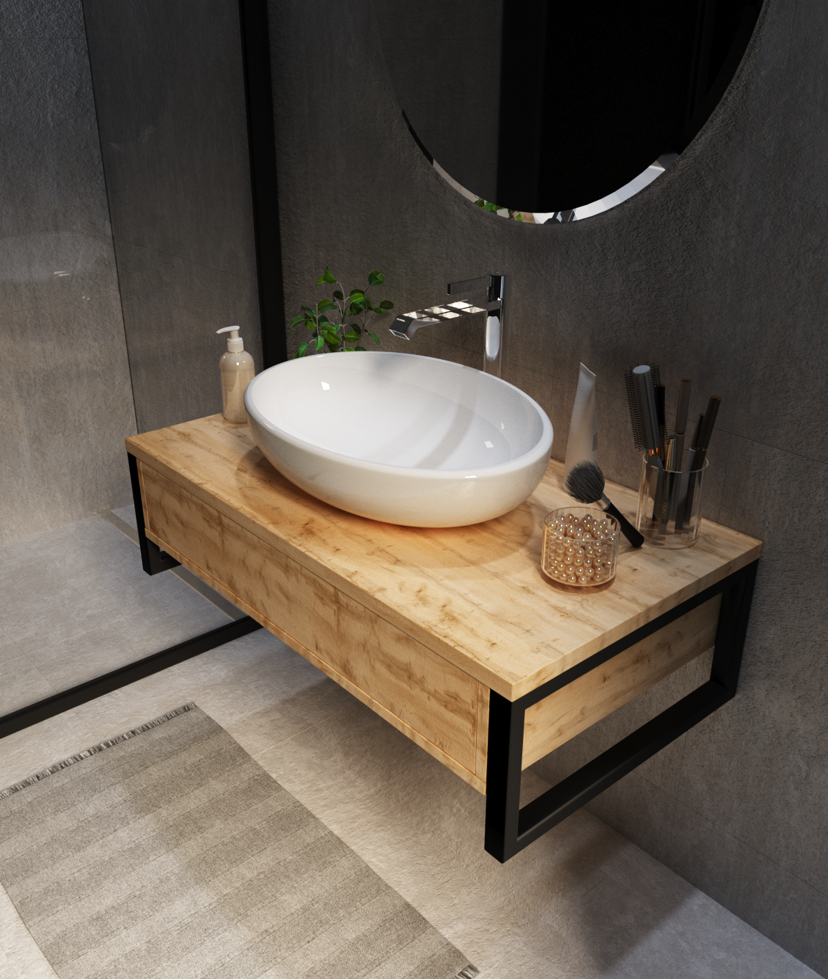 Тумба под раковину 1Marka  Grunge Loft 90П У85843