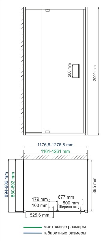 Душевой уголок (120х90) WasserKRAFT Berkel 48P21