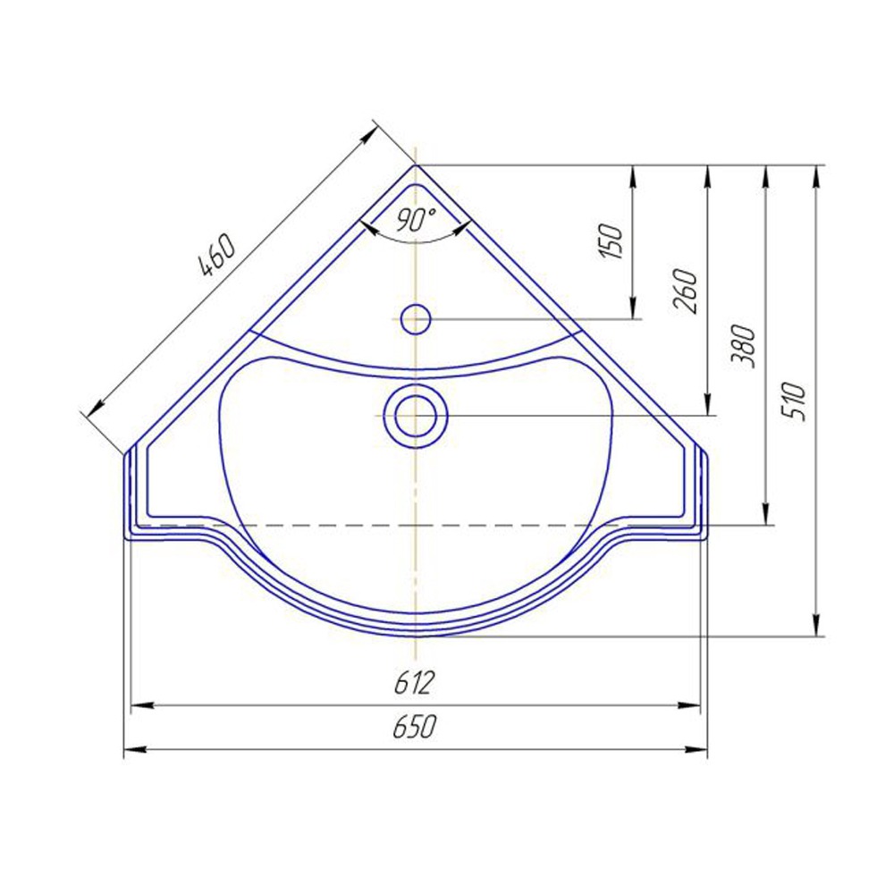 Раковина угловая (65х51,3) Corozo Классик SD-00000377