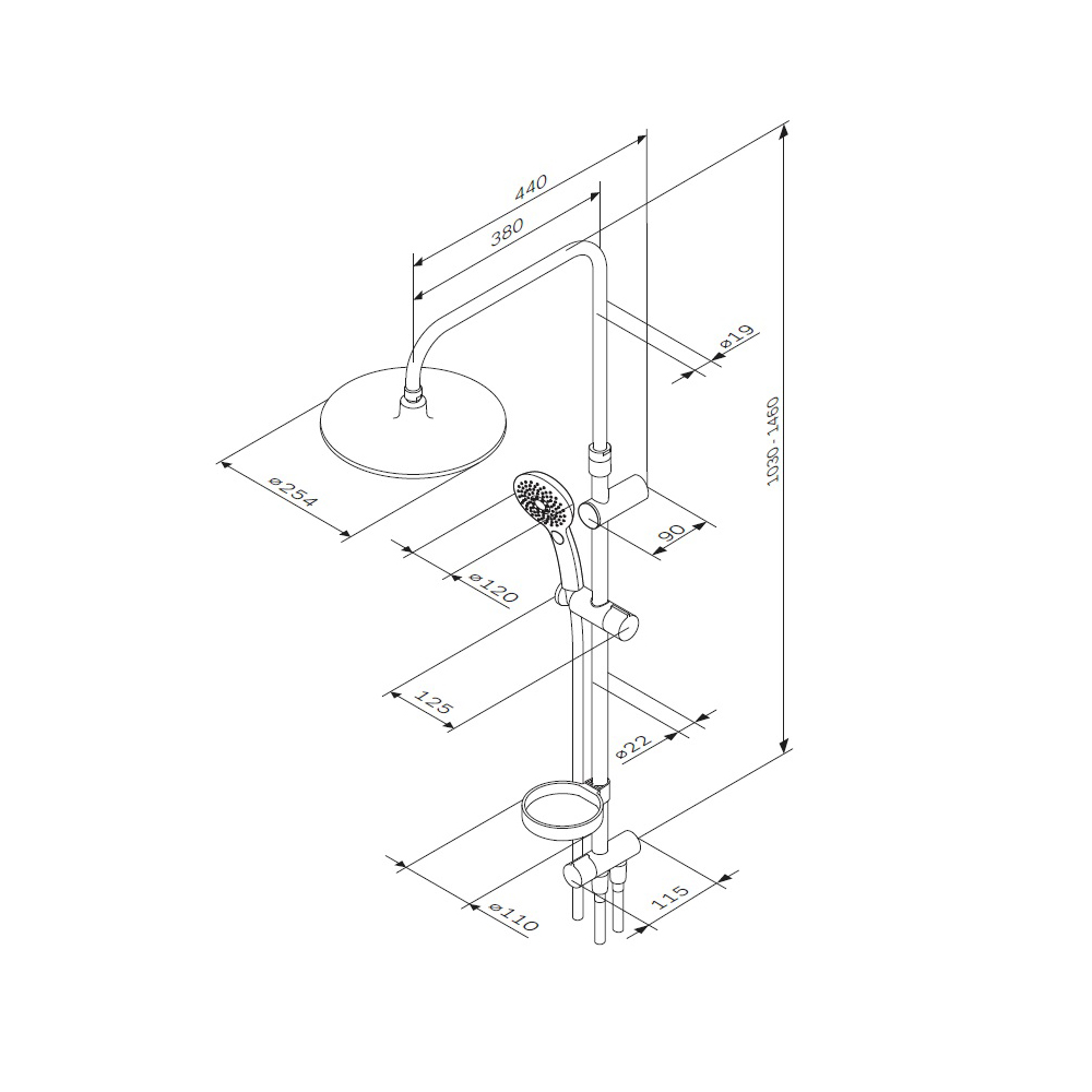 Душевая стойка Am.Pm Inspire 2.0 F0750A100