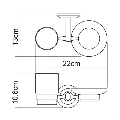 Стакан и мыльница WasserKRAFT Rhein K-6226CO