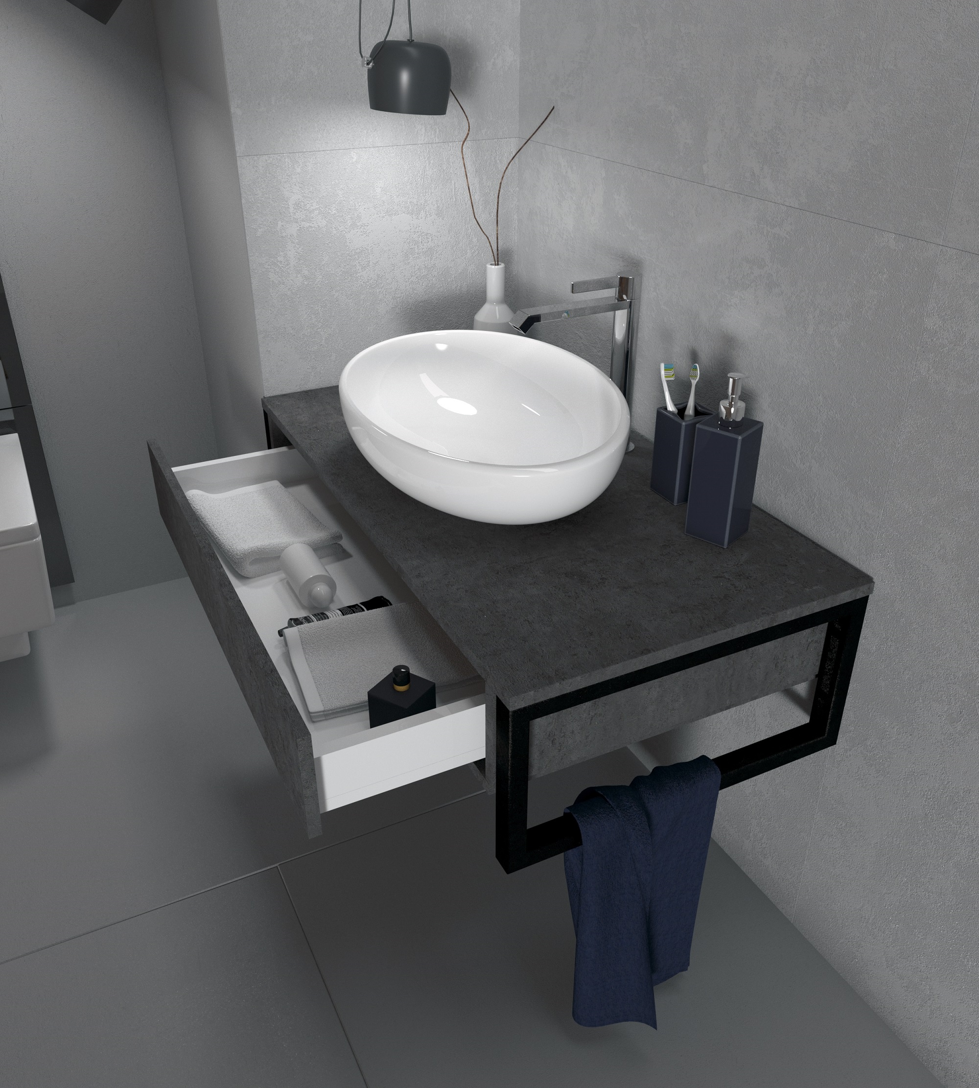 Тумба под раковину 1Marka  Grunge Loft 80П У85848
