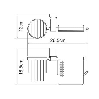 Держатель туалетной бумаги и освежителя  WasserKRAFT Exter K-5259
