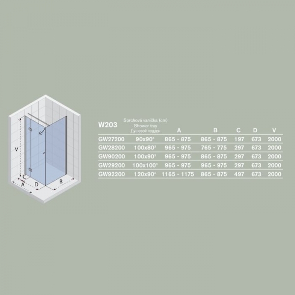 Душевой угол RIHO SCANDIC W203-100/100 GW29200