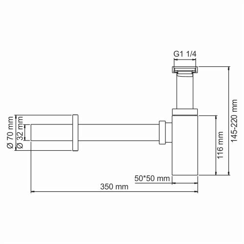 Сифон для раковины WasserKRAFT Exter A096