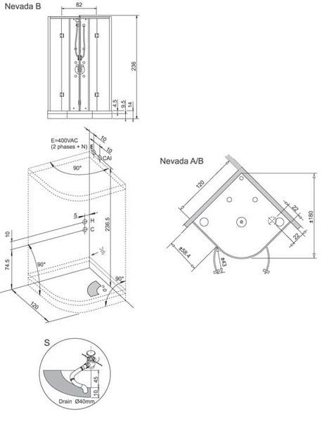 Душевая кабина RIHO NEVADA 120x120 B CA231025313C000