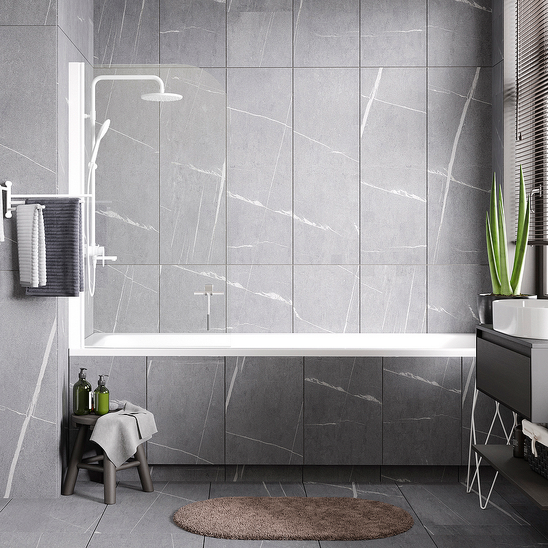 Стеклянная шторка на ванну (80х140) WasserKRAFT Leine 35P01-80W