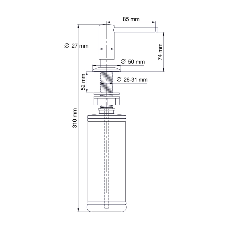 Дозатор для моющего средства WasserKRAFT K-75996