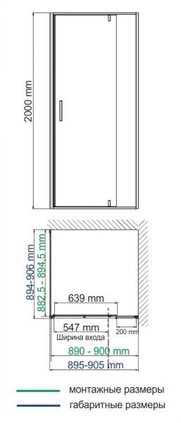 Душевой уголок (90х90) WasserKRAFT Elbe 74P03