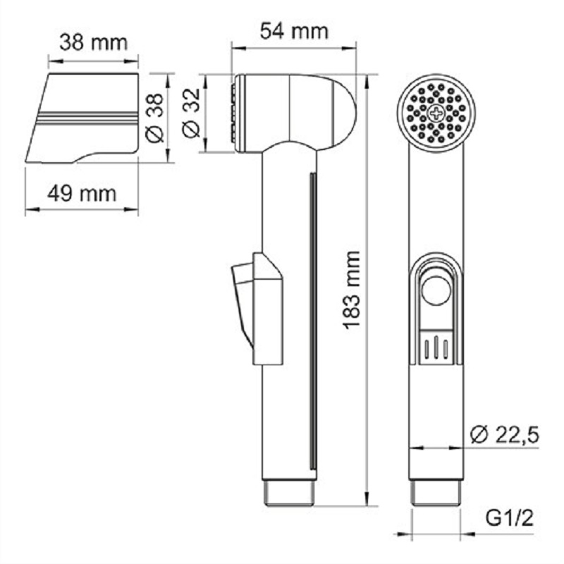 Гигиенический душ со смесителем WasserKRAFT A85056, белый