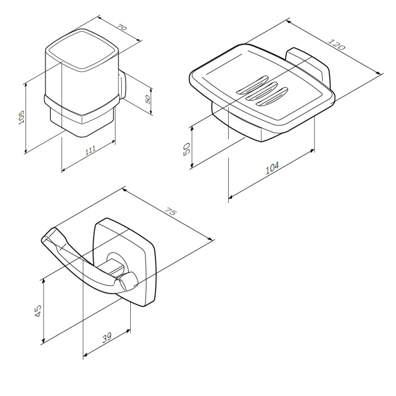 Комплект мебели для ванной AM.PM Gem 75 BK90GA