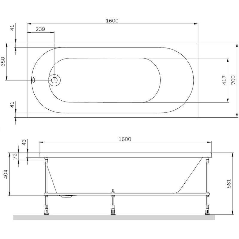 Акриловая ванна AM.PM X-Joy 160х70 W94A-160-070W-A1