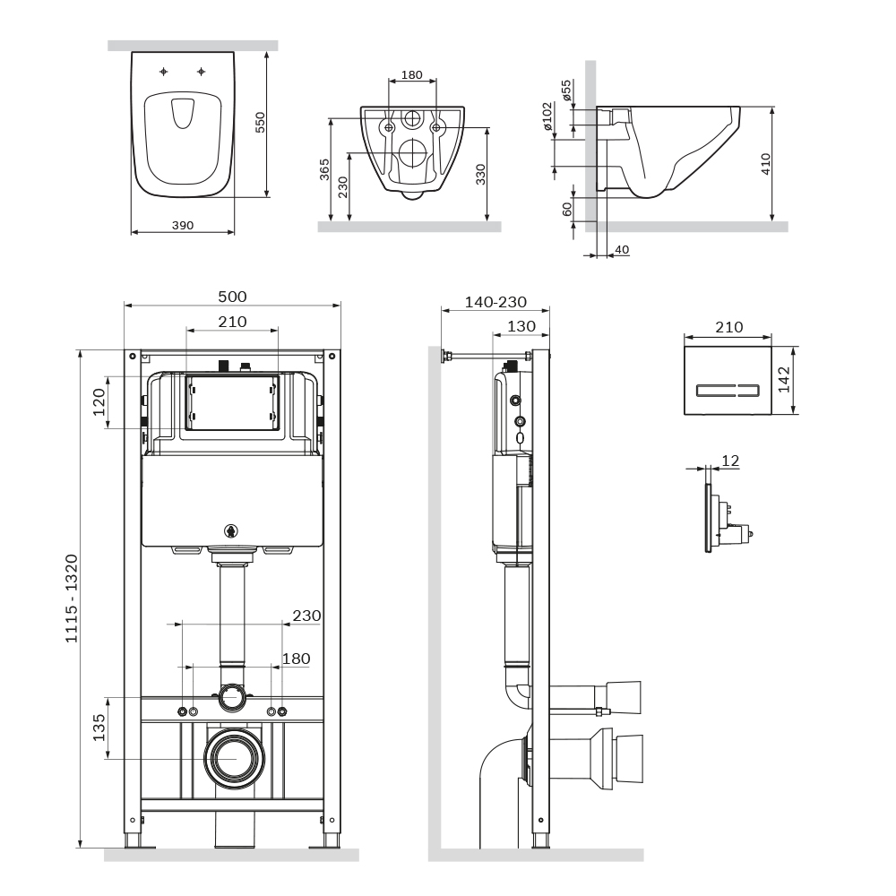 Комплект унитаза с инсталляцией Am.Pm Inspire 2.0 IS450A38.50A1700