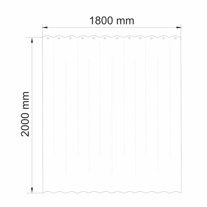 Штора для ванны WasserKRAFT Rossel 180х200 SC-57103