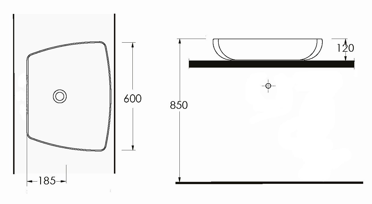 Раковина накладная (60х45) beWash Helenen 69601001