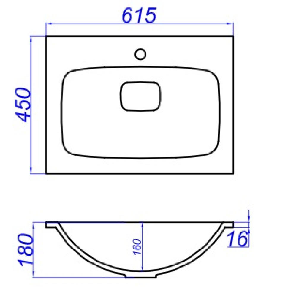 Раковины (62х45) Aqwella Malaga 600 Mal.06.04.D