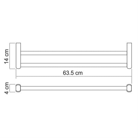 Держатель полотенец двойной WasserKRAFT Berkel K-6840