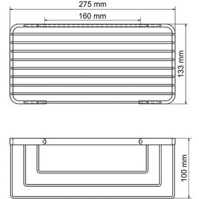 Полка металлическая  WasserKRAFT K-711BLACK