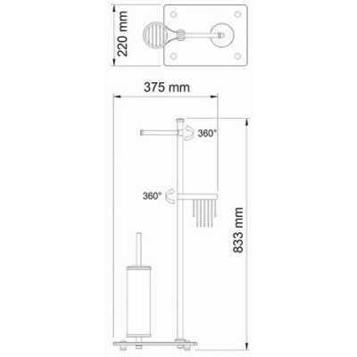 Туалетный ершик комбинированный напольный WasserKRAFT K-1234