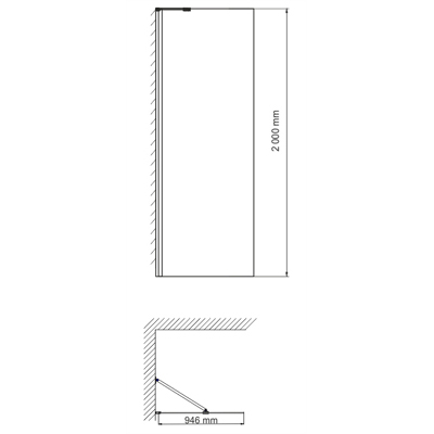 Боковая стенка (100х200) WasserKRAFT Aller 10H10-RP100
