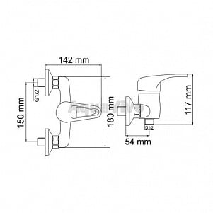 Смеситель для душа WasserKRAFT Oder 6302