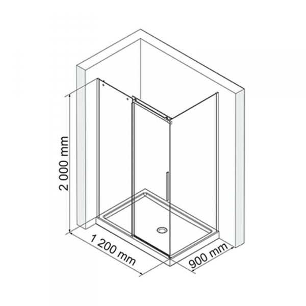 Душевой уголок (120х90) WasserKRAFT Alme 15R07