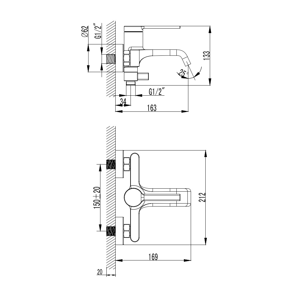 Смеситель для ванны AQUAme Asti AQM6412CR