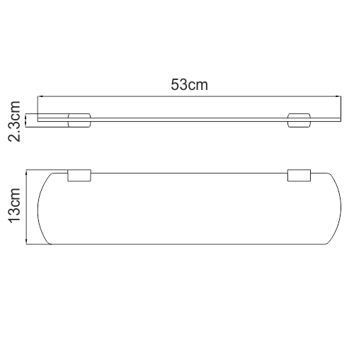 Полка стеклянная WasserKRAFT Sauer K-7924