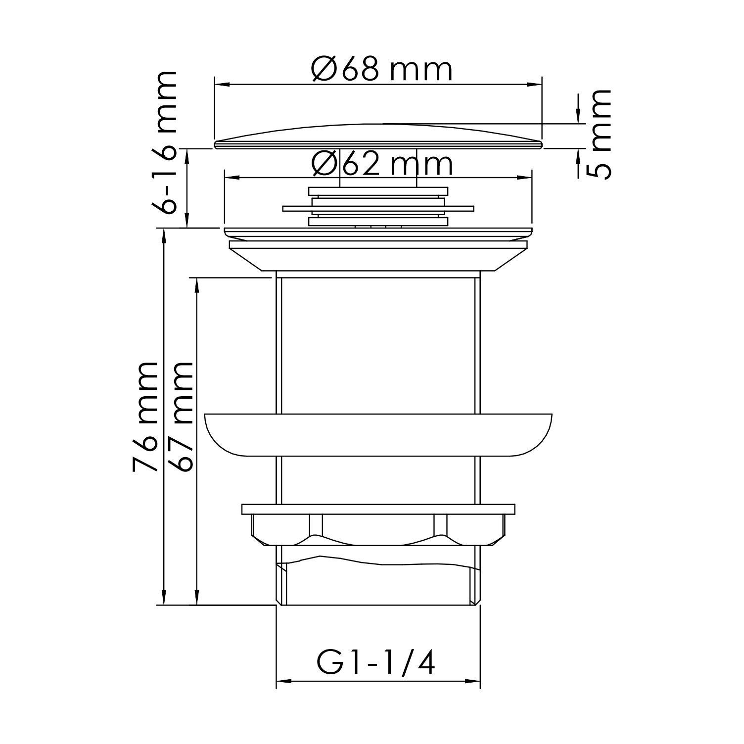 Донный клапан без перелива WasserKRAFT A244