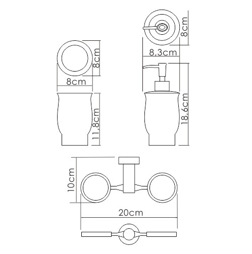 Стакан для зубных щеток и дозатор Wasserkraft K-24289 SET1513