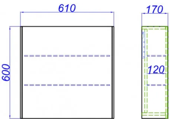 Корпус зеркального шкафа Aqwella 5 Stars Mobi 60 MOB0406 без боковин