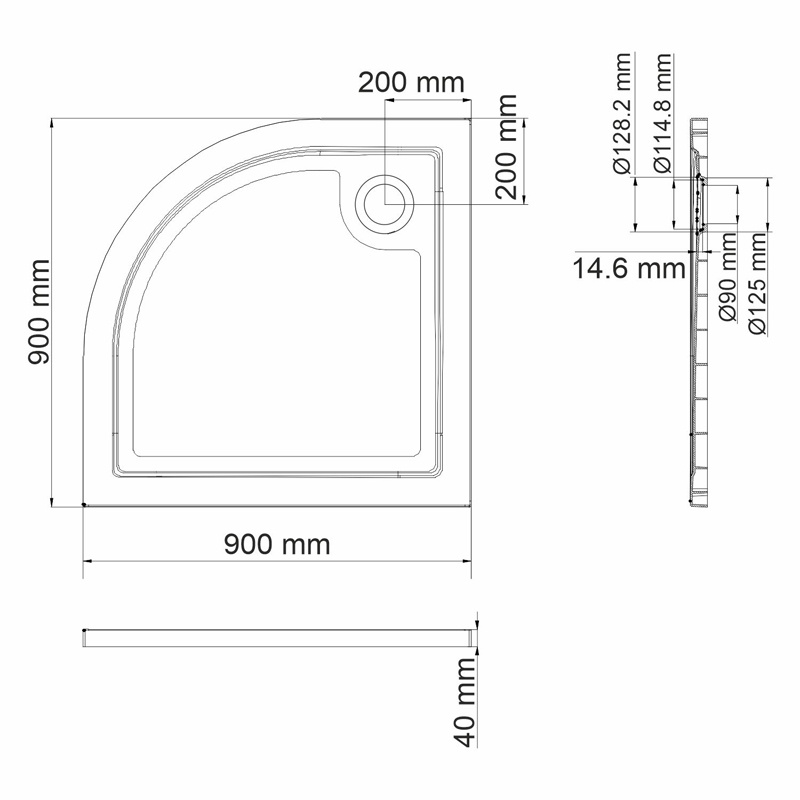 Душевой поддон (90х90) WasserKRAFT Salm 27T01