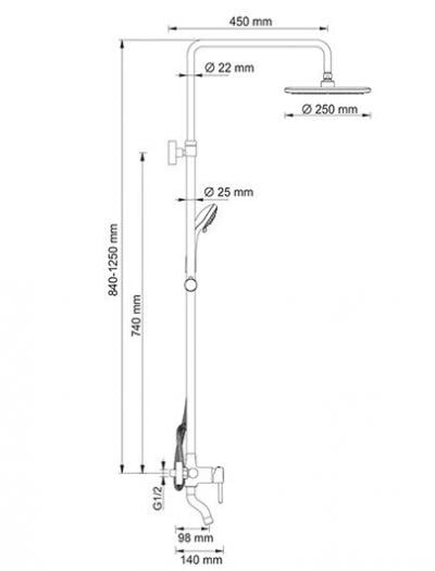 Душевой гарнитур WasserKRAFT A004