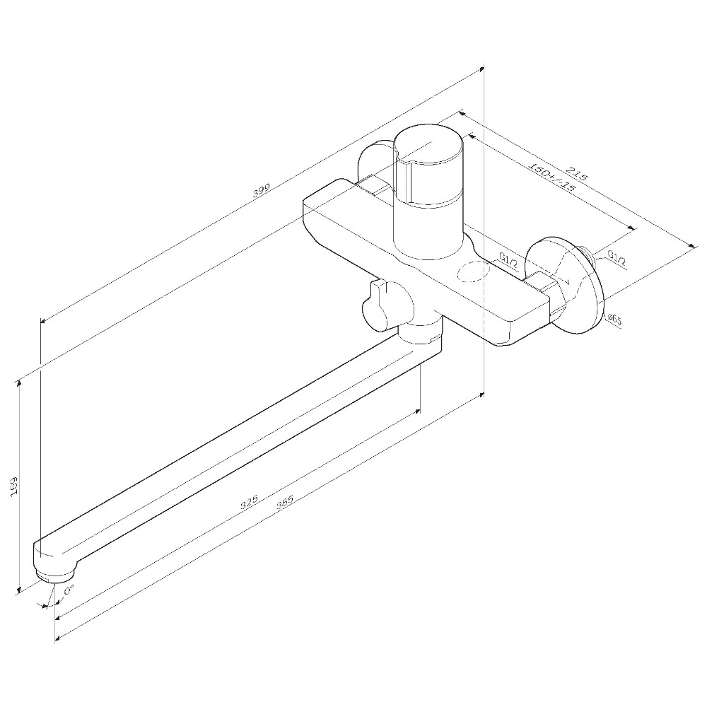Смеситель для ванны Am.Pm X-Joy F85A90500