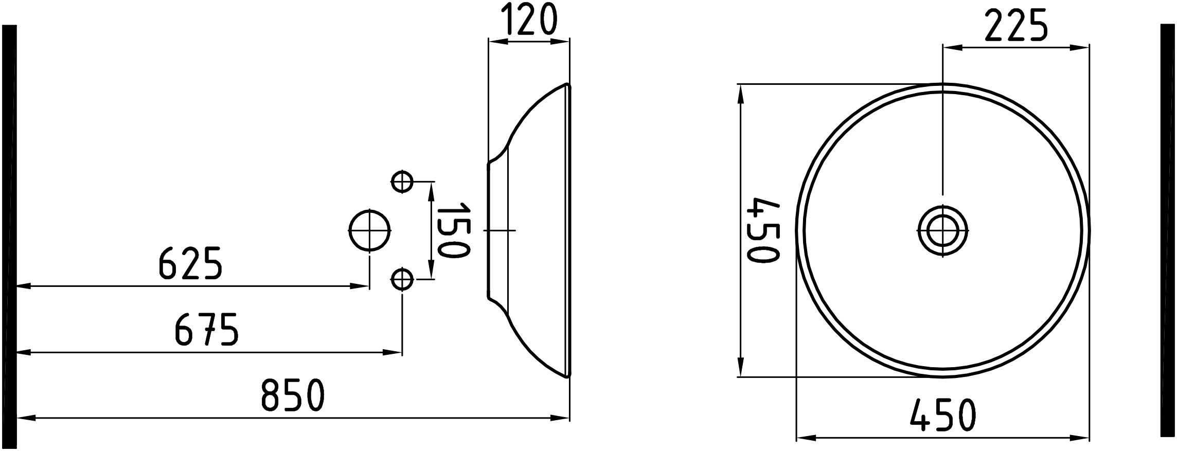 Раковина накладная (45х45) Bien Harmony HRLG04501FD0W3000