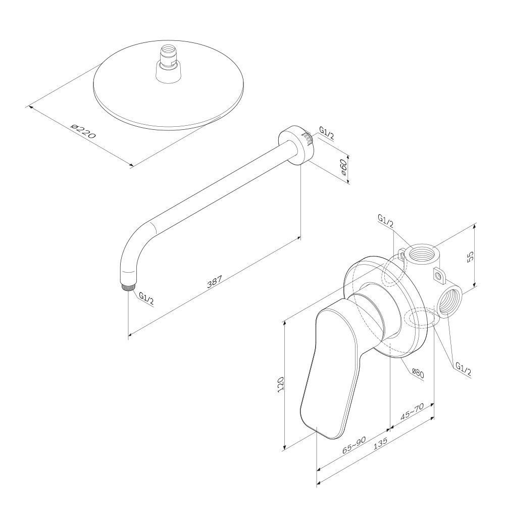 Душевой комплект Am.Pm X-Joy FB85A2R000