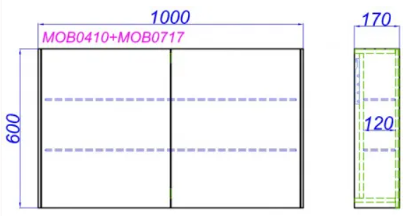 Корпус зеркального шкафа Aqwella 5 Stars Mobi 100 MOB0410 без боковин