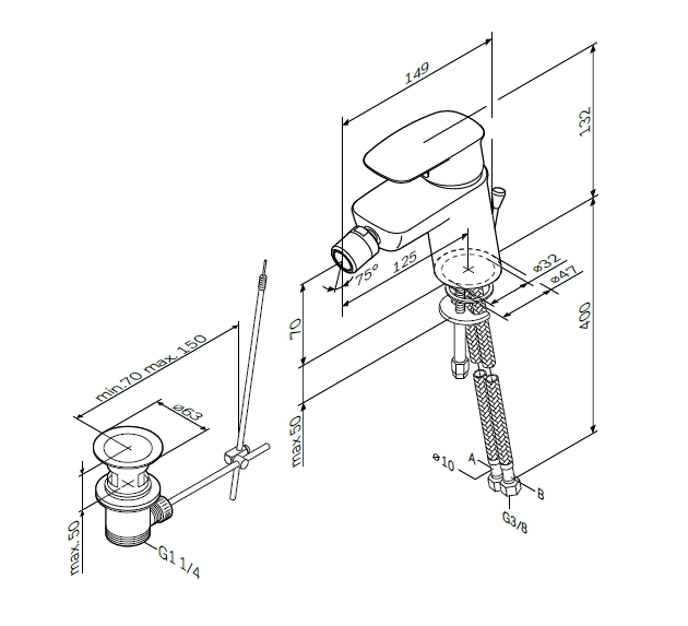 Смеситель для биде Am.Pm Spirit 2.1 F71A83100